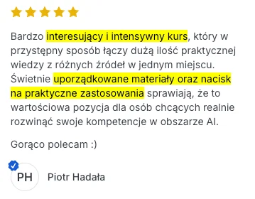 Opinia uczestnika programu Ready 4 AI 5