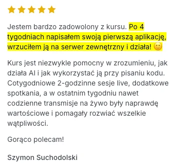 Opinia uczestnika programu Ready 4 AI 9